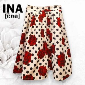 NEW Women's Ina White Rose Polka-Dot Skirt Size: M